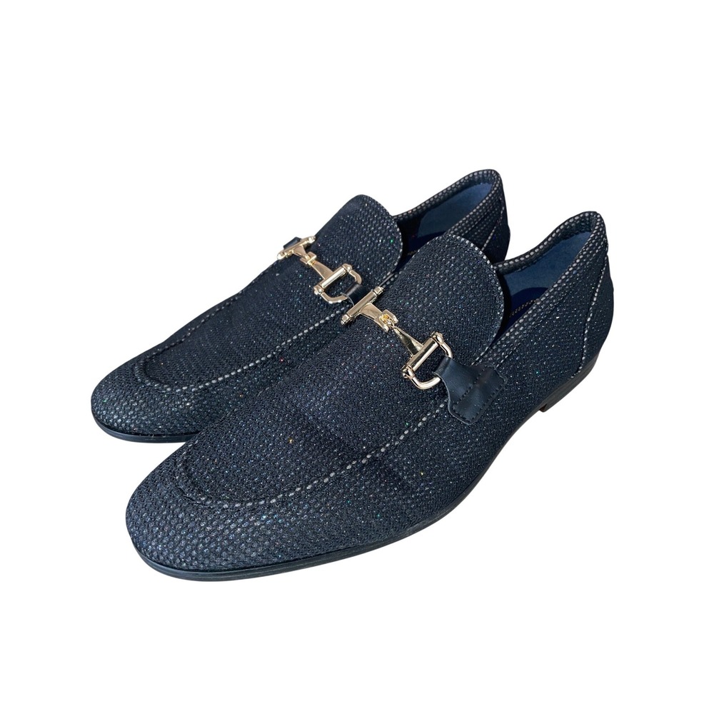 Steve Madden P-Darien Mens Navy Blue Glitter Horsebit Loafers Dress Shoes Size 9
